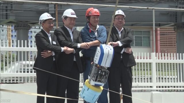 日本の「宇宙エレベーター」のロボットをタイで見せる
