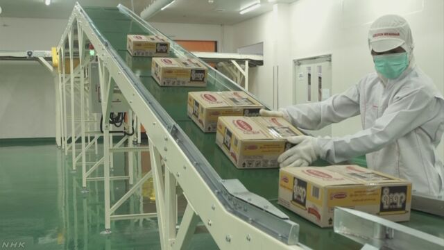 ミャンマー インスタントの麺をつくる日本の工場ができる