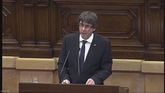 スペインのカタルーニャ州「今すぐには独立しない」