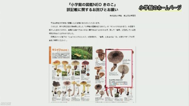 子どもの本に間違えて毒があるきのこを「食用」と書く