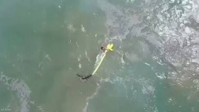オーストラリア ドローンを使って海で溺れた人を助ける