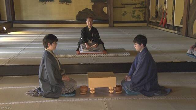 京都市 城の中で江戸時代のように囲碁の試合をする