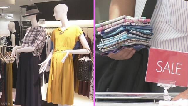暑さや雨などで7月のデパートの売り上げが減る